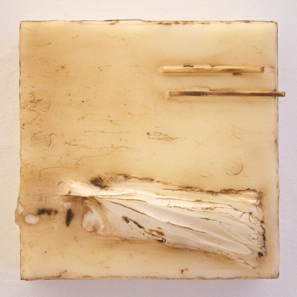 Special listing for Lawrence... Adaptology: Shift - Original Mixed Media Encaustic on Wood Panel
