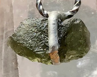 Moldavite Silver Soldered Pendant