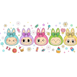 トレンドのピンクの漫画キャラクターデザイン、子供へのプレゼントに最適、女の子向けの可愛いリボン付き人形PNG、面白い漫画PNG、人形漫画PNG