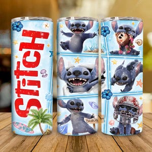Bundle de conception d'emballage de gobelet de 20 OZ de personnage de monstre bleu, téléchargement numérique, Wrap droit maigre, emballage de gobelet de 20 OZ de dessin animé