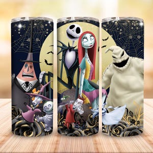 Koszmar Halloween 20oz Skinny Tumbler Png Design, Halloween Friend 20oz Tumbler Png, Halloween Cartoon Nightmare Png