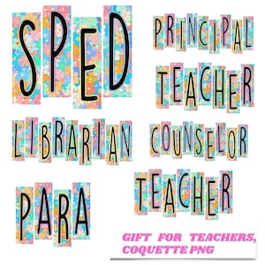 Custom School Occupation PNG Bundle, Back to School Png, Teacher Sped Para Librarian Png, Preppy First Day of School Png, Custom Teacher Png