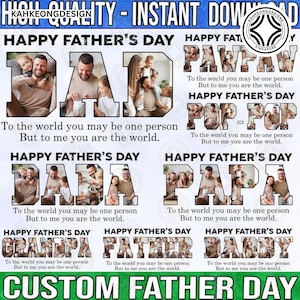 8 Customize Dad/Papa/Grandpa/Daddy Happy Father’s Day Bundle Png, Happy Father’s Day Png, Canva Template Editable, Digital File
