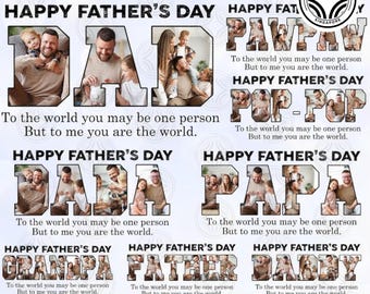 8 Customize Dad/Papa/Grandpa/Daddy Happy Father’s Day Bundle Png, Happy Father’s Day Png, Canva Template Editable, Digital File