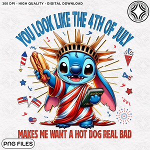 Blue Monster Retro America Png, Cartone animato "Sembri il 4 luglio" Png, Personaggi dei cartoni animati America Coquette Girly USA, File di sublimazione