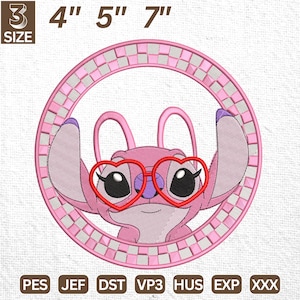 Pink Valentine Love Embroidery Machine Design, Valentine Cartoon Alien Couple Love Embroidery Design, Love Xoxo Embroidery Design