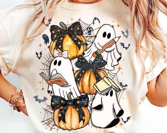 Retro Spooky Teacher Png, Halloween Cute Ghost Teacher Png, Teacher Boo Png, Spooky Vibes Png, School Halloween Png, Back To School Png