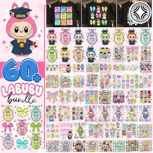 60+ Trending Pink Cartoon Character Design Bundle, Perfect Gift for Kids, Easter Coquette Bow Doll For Kids Girls Png, Funny Easter Day