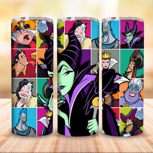 Bad Witches Club Tumbler Wrap Png, Villains Cartoon Halloween Skinny Tumbler, Halloween Cartoon Png, Squad Girls 20oz Tumbler