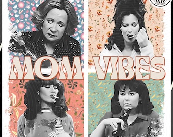 Archivos PNG con vibraciones de mamá retro de los 90 con motivos florales, mamás de comedias de situación en formato PNG, mamá divertida en formato PNG, vida de mamá en formato PNG, regalo para el día de la madre, regalos geniales para mamá