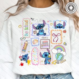 Trendy Cartoon Back To School Png, Lustige Kinder Back To School Png, Blauer Alien Charakter Png, Retro Jungen Mädchen Erster Schultag Png