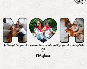 Plantilla personalizada de Canva para el Día de la Madre, regalo personalizado para mamá, foto de mamá personalizada (PNG), nombre de niño personalizado con foto, regalo para mamá (PNG)