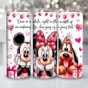 Hand Drawn Mouse Couple Valentine 20oz Skinny Tumbler Designs, Mouse And Friends Valentine 20oz Tumbler Wrap,Friends Valentines Tumbler Wrap