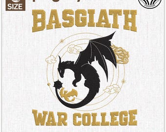 Fly Or Die Embroidery Design, Bookish Embroidery Design, Dragon Rider College Embroidery Design, Book Lover Embroidery Design