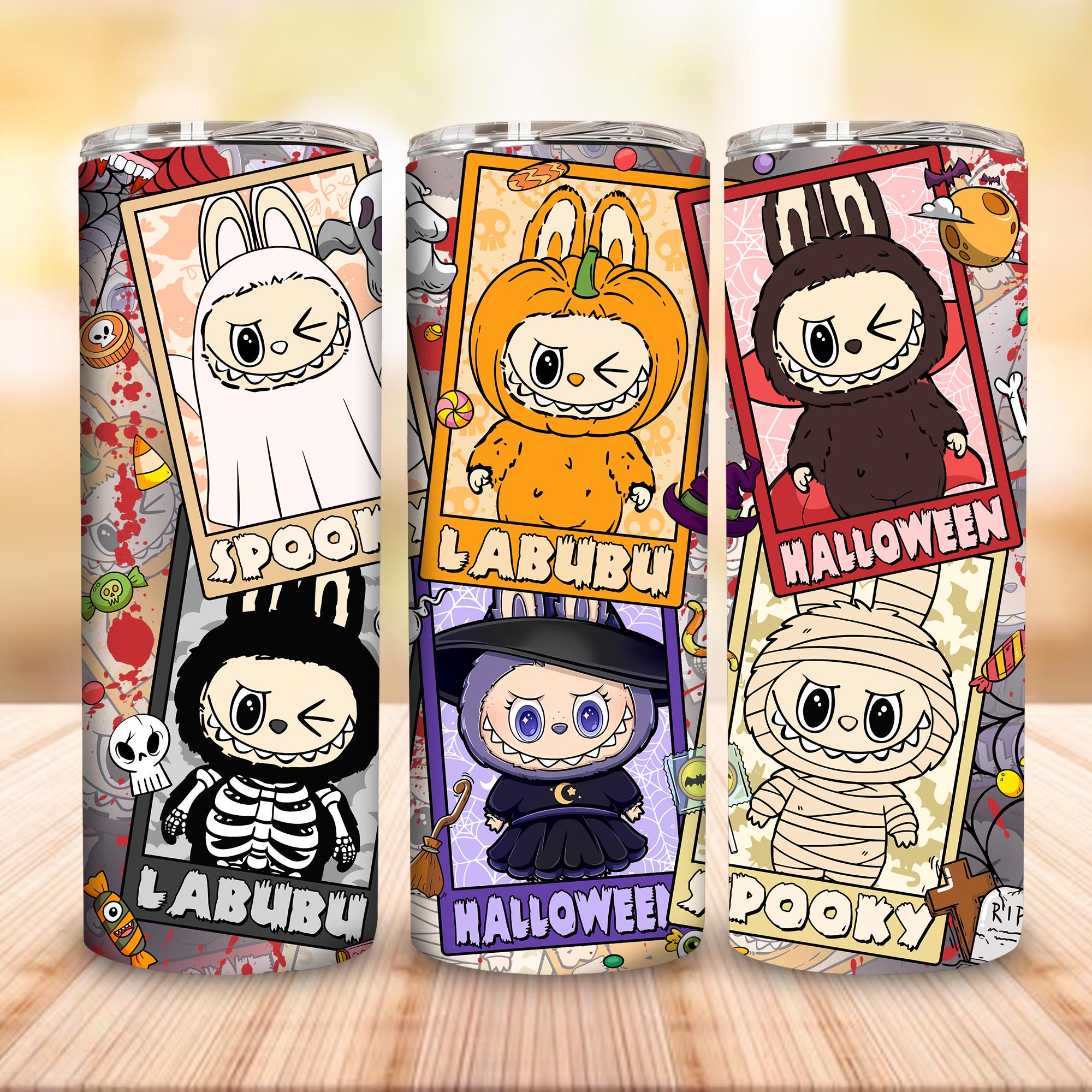 Funny Cartoon Character Tumbler Design Png, Monster Doll Halloween Tumbler Wrap, Trending Pink Cartoon Character 20oz Skinny Tumbler PNG