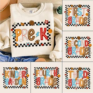 First/Second/Third Grade Boy Back To school Bundle png, Baseball Basketball, Sport School, Preppy Kids, Kindergarten, School, Digital File