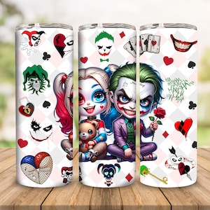 Couple Horror Character Halloween Tumbler Wrap Png, Cartoon Horror 20oz Tumbler, Halloween Horror Skinny Tumbler 20oz Design