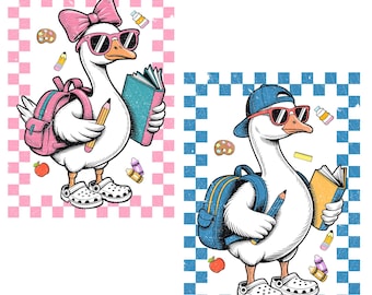 Back To School Png, First Day Of School Png, Back To School Boy Girl Png, School Goose, 1st Day Of School, Boy School Png, Sublimation File