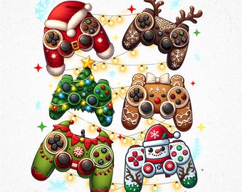 Retro Christmas Gaming Controller Png, Santa Claus Christmas Png, Elf Xmas Png, Christmas Design For Kid Png Video Game Png