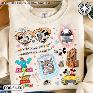 Cartoon Urlaubsreise Png, Parken Urlaub Sublimation, Retro Auto Png, Spielzeug Freunde Png, Monster Png, Paar Maus Png, Hollywood Tour Png