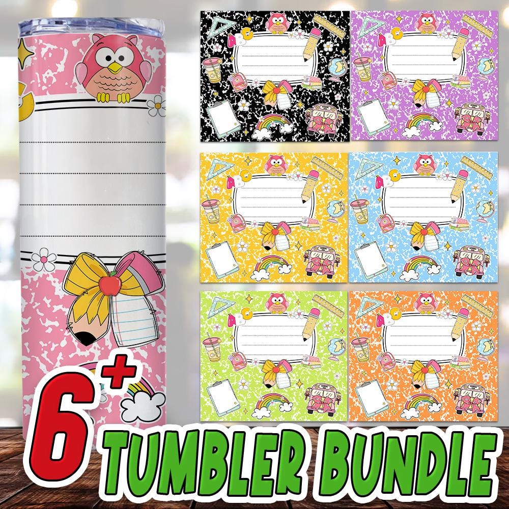 Personalized Teacher 20oz Tumbler Png Bundle, Back To School 20 oz Skinny Tumbler Png, First Day Of School Png, Teacher Wrap, Digital File