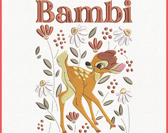 Disegno per ricamo Magic Kingdom, disegno per ricamo ghirlanda floreale primaverile, disegno per ricamo cervo cartone animato boho, disegno per viaggio tra ragazze,