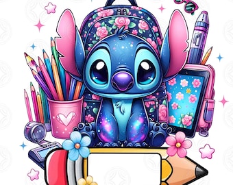Benutzerdefinierter Name Lustige Kinder Schulanfang, Trendiges Lehrer-Shirt-Design, Retro-Jungen-Mädchen, Erster Schultag Cartoon Png, Blauer Alien-Charakter