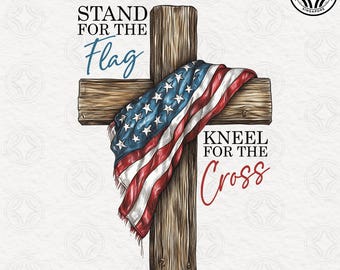 American Flag Cross Png, Christian 4th Of July Png, Faith Love Freedom, God Bless America, USA Fourth Of July Png, Independence Day Png