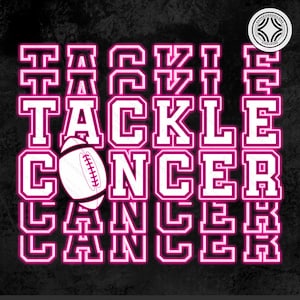 Neon Tackle Cancer Football Png, Breast Cancer Football Pink Out Png, Pink Ribbon Png, Sport Pink Out Shirt Design, American Football Png