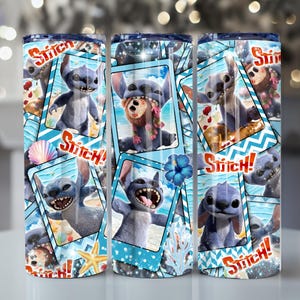 Blue Monster Character 20 OZ Tumbler Wrap Design, Digital Download, Skinny Straight Wrap, Cartoon 20 OZ Tumbler Wrap