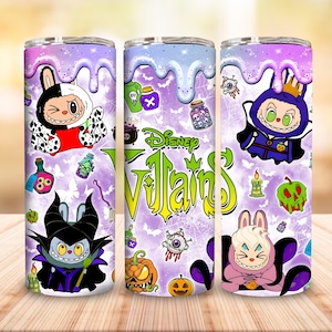 Villians Doll Monster Characters 20oz Skinny Tumbler Png, Funny Cartoon Character Tumbler Design Png, Monster Doll Halloween Tumbler Wrap