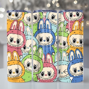 Trending Pink Cartoon Character 20oz Skinny Tumbler Wrap PNG, Cartoon 20oz Tumbler Wrap PNG, Gift for Kids, Funny Cartoon, Instant Download