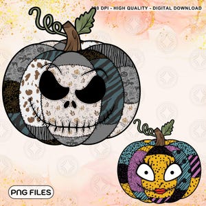 Halloween Nightmare Couple Pumpkin Png, Horror Movies Png, Halloween Floral Png, Spooky Vibes png, Horror Halloween Png, Halloween Png