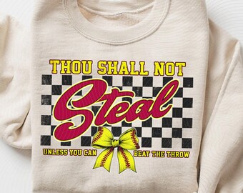 Thou Shall Not Steal Softball Png, Funny Softball Shirt Png, Retro Softball Png Design, Coquette Bow Softball Png, Softball Mama Png