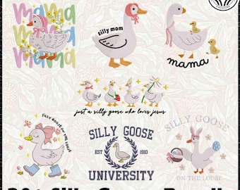 Bundle of 20 Goose Embroidery Designs, Easter Embroidery Files, Embroidery Bundle, Spring, Cottagecore