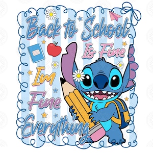 Lustige Kinder zurück in die Schule Png, Blau Alien Charakter Png, Retro Jungen Mädchen Erster Schultag Cartoon Png, Trendy Lehrer Shirt Design