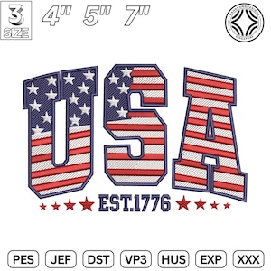 Coquette Bow Patriotic Embroidery Design, 4th Of July Embroidery Design, Retro USA Embroidery Design, Instant Download