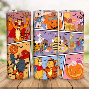 Halloween Cartoon Tumbler, 3D Bear Cartoon Halloween Dog Skinny Tumbler, Spooky Season 20oz Tumbler