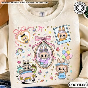 Perfect Gift for Kids, Monster Doll Png, Coquette Bow Cute Doll For Kids Girls Png, Easter Coquette Bow Png, Gift For Easter Day, Easter Png