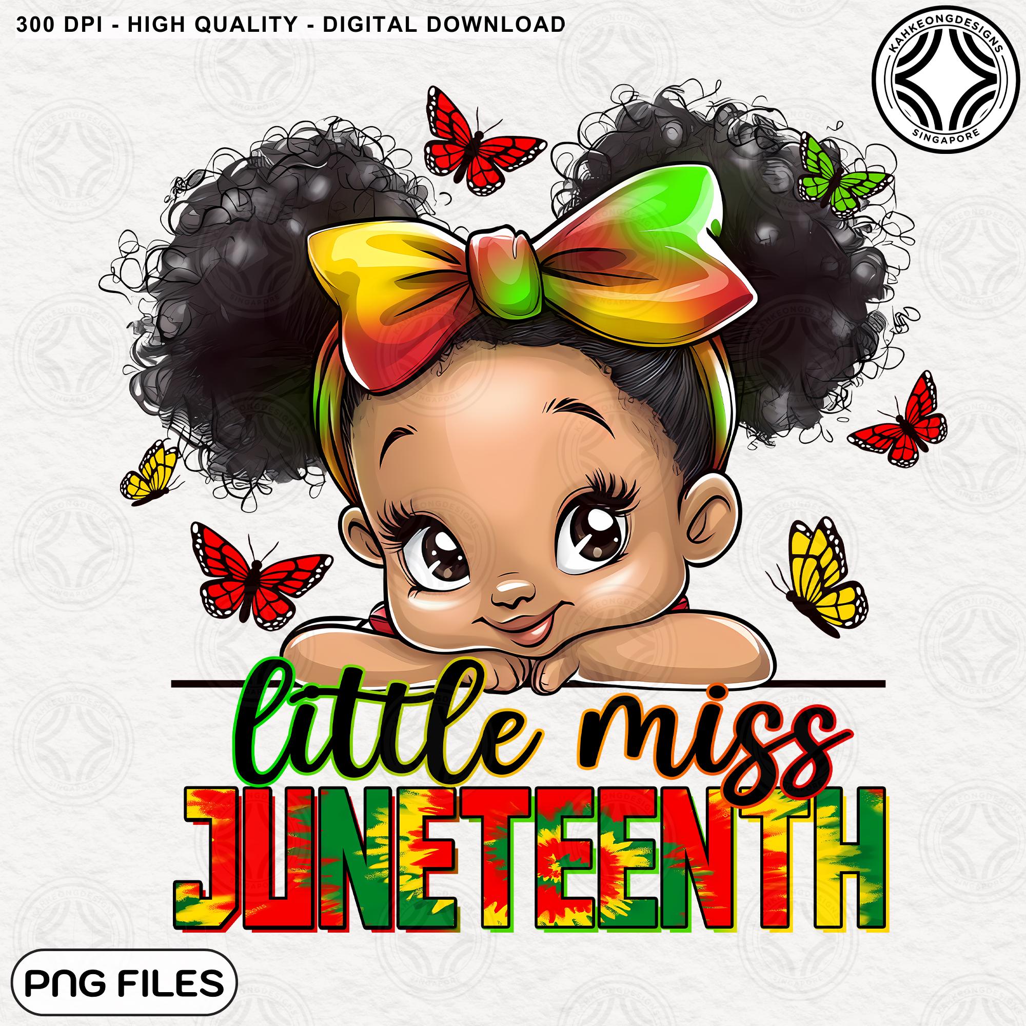 Little Miss Juneteenth Png, Juneteenth Black Girl Png, Juneteenth