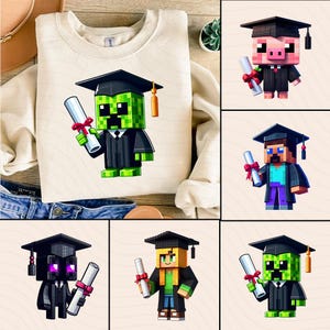 Charakter Abschluss Png Bundle, Senior Abschluss Png, Zeichentrickfilm Png, Abschluss 2025 Png, Gamer Abschluss Shirt Png, digitaler Download