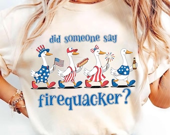 Firequacker Patriotic Goose Png, Funny America Goose Png, Silly Goose Independence Day Png, Retro 4th Of July Shirt Png, USA Flag Png