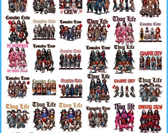 30 Friends Horror Movie Girls Png Bundle, Movie Killers Png, Scary Halloween Movie Png, Horror Movie Png, Series Killer Halloween Png
