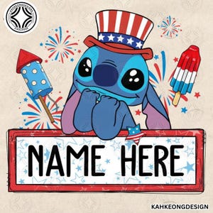 AANGEPASTE naam cartoon patriottische trio plaat png, 4 juli png, jongens meisje americana png, onafhankelijkheidsdag shirt ontwerp, sublimatiebestand