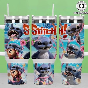Blue Monster Character 40 OZ Tumbler Wrap Design, Digital Download, Skinny Straight Wrap, Cartoon 40 OZ Tumbler Wrap