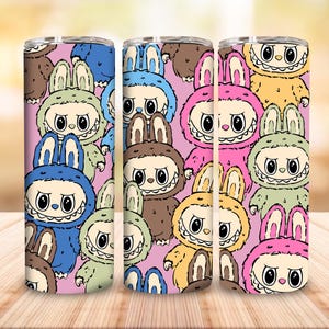 Funny Cartoon Monster Wrap Design, Trending Cartoon Character 20oz Skinny Tumbler PNG, Gift for Kids, Cartoon 20oz Tumbler, Instant Download