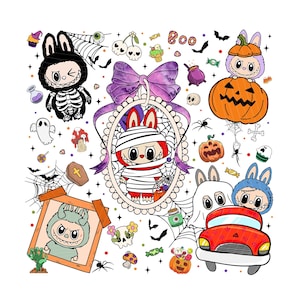Spooky Doll Monster Characters Png, Coquette Doll For Kids Girls Png, Monster Doll Horror Png, Doll Cartoon Halloween Png, Gift For Girls