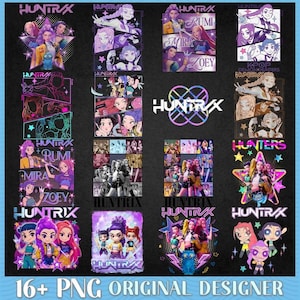 HUNTRIX Kpop Demon Hunters-bundel png, Kpop Idol Group-bundel png, Mira Png, Rumi Png, Joy Png, cadeau voor Huntrix-fans, instant downloads