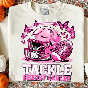 Retro Football Tackle Cancer Png, Breast Cancer Awareness Png, Football Season Sublimation, Leopard Football Shirt Design, Pink Ribbon Png