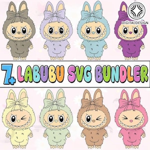 Monster stripfiguur SVG png-bundel, grappige cartoon png, perfect cadeau voor kinderen, coquette bow png, schattige pop voor kinderen meisjes png